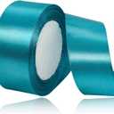 Turquoise Blue Satin Ribbon 1-1/2 Inches x 25 Yards, Solid Color Fabric Ribbon for Gift Wrapping, DIY Crafts, Hair Bows Making, Wreath, Wedding Party Decoration and Sewing Projects