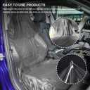 50PCS Disposable Car Seat Covers, Plastic Seat Covers for Cars, Universal Clear Vehicle Chair Protector, Auto Accessories Dustproof Waterproof Auto Chair Protector Fit for Most Vehicles