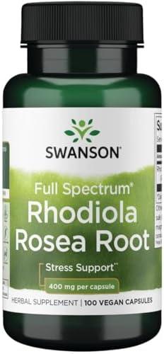 Swanson Premium Brand Rhodiola Rosea Root - Adaptogenic Herb Supplement Promoting Mood Balance & Stress Support - Natural Formula for Energy Support - (100 Capsules, 400mg Each)