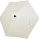 Blissun 7.5ft Patio Umbrella Replacement Canopy, Market Umbrella Top, Outdoor Table Umbrella Canopy for 6 Ribs (Ivory)