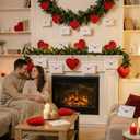 Novabright 18 Pcs 7.87 inch Valentine's Day Large White Envelope and 6 Pcs Red Felt Heart Ornaments Red Hanging Heart Shaped Baubles for Valentines Day Tree Decor, Wedding, Party Decor, DIY Crafts