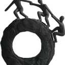 Abstract Sculptures - Living Room and Office Dynamic Climbing Wall Character Decoration, Black Statue 7x8x1.5 inches Elegant Black Home Decoration Gift Creativity