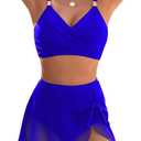 Blooming Jelly Womens High Waisted Bikini Sets Tummy Control Swimsuits 2 Piece Modest 2026 Swim Skirts (M, Royal Blue)