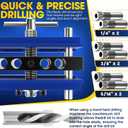 Self Centering Doweling Jig Kit, Drill Jig For Straight Holes Biscuit Joiner Set With 6 Drill Guide Bushings, Adjustable Width Drilling Guide Power Tool Accessory Jigs (Blue)