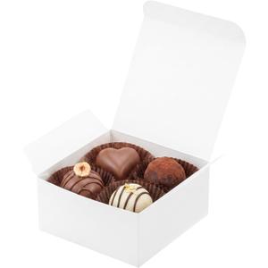Sunnda 40 Pack 4x4x2 White Small Gift Boxes - Food Grade Cardboard Treat Boxes for Candy, Fudge, Cookies - Small Square Boxes for Ornaments, Jewelry Trinkets, Party Favors, Small Business Packaging