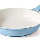 SENSARTE Nonstick Ceramic Frying Pan 12.5-Inch, Healthy Non Toxic Skillet, Induction Compatible Omelet Pan with Heat Resistant Handle, PFAS-Free, Blue