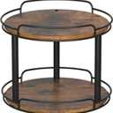 LAMU 12'' Wood Lazy Susan Turntable Organizer for Cabinet, 2 Tier Lazy Susan Spice Rack Organizer for Kitchen, Table Top, Countertop, Pantry, Bathroom