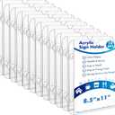 Handepo 12 Pack Acrylic Window Sign Holder 8. 5 x 11 Inch with 4 Suction Cups Clear Acrylic Frames for Glass Door Window Wall Mount Sign Holder for Home Office Mall Promotion Restaurant Menus