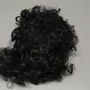 Kaneles Curly Afro 70s 80s Costume Wigs for Black Men Short Natural Fluffy Kinky Hair Cospaly Party Wigs, (Black)