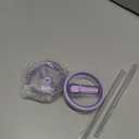 Leak Proof Flip Straw Lid Replacement for 40oz Stanley Quencher H2.0, No Spill Accessories with Extended Straw &Enhanced Sealed Lid (Purple)