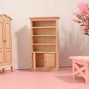 Toyvian Mini Wooden Drawer Cabinet, 1: 12 Dollhouse Decoration Bookshelf with Wood Drawer Tiny Bookcase TV Cabinet Model Storage Shelves Dollhouse Furniture Accessories