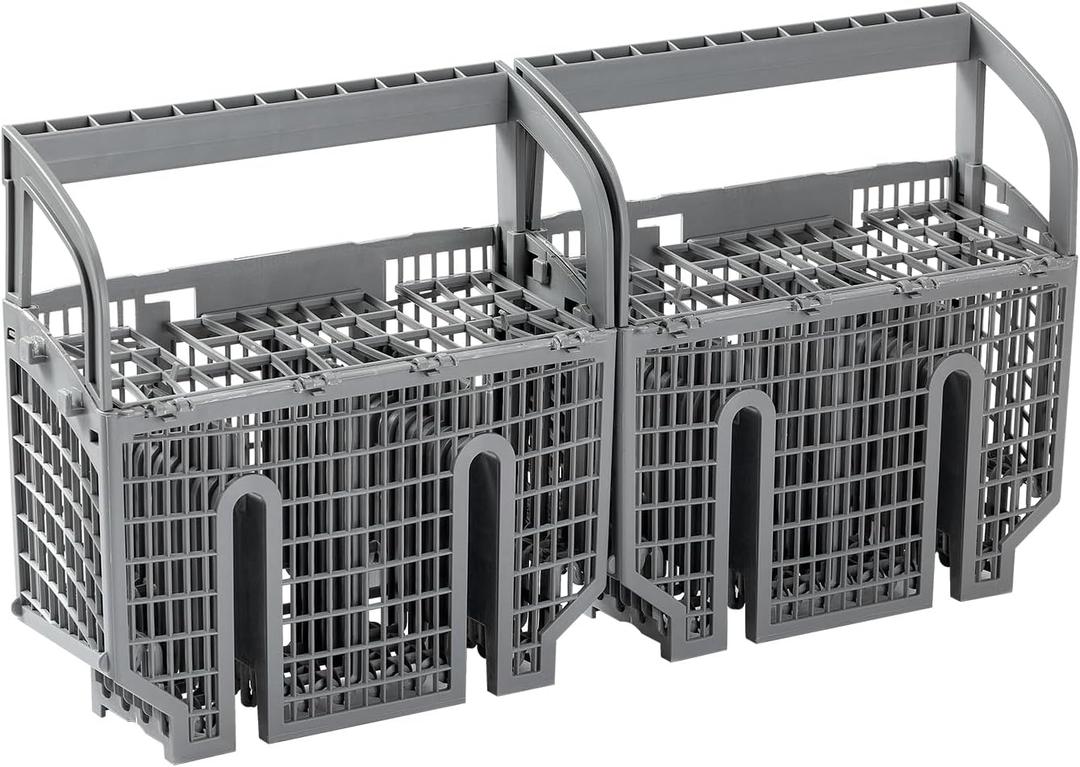 Upgraded 00675794 675794 9001396277 Dishwasher Cutlery Basket Silverware Basket (Gray) Replacement Part Compatible with Bosch Dishwashers, Set of 2