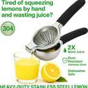Lemon Squeezer, Stainless Steel Lemon Juicer & Lime Squeezer, Manual Citrus Juicer with Non-Slip Silicone Handles, Easy to Use & Clean