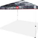 QUIKSILVER 10x10 Pop Up Canopy – UPF 50+ Outdoor Beach Tent with One-Push Setup – Portable Shade Shelter for Beach, Tailgate, Festivals, Camping – Water-Resistant Folding Gazebo with Wheeled Bag