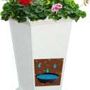 8 Pack 5.3 3-in-1 Plant Saucers Trays for Indoor Outdoor Flower Planter Pot Heavy Duty Plastic Water Drip Catcher PanSelf Watering Planter Insert Devices for Hanging Basket
