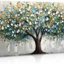 Tree of Life Wall Art Canvas Print Abstract Textured Framed Modern Landscape Artwork, Large Home Decor for Living Room Bedroom Bathroom Office Decoration 20"x40"