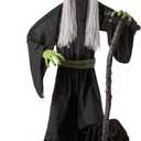 Halloween Animatronic Jump-Scare Witch Decoration, Sound Activated, Red Eyes, Spooky Sounds, Halloween Decor for Indoor/Outdoor Haunted House Prop