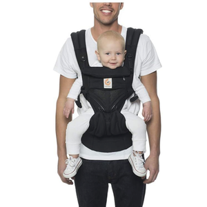 Ergobaby All Carry Positions Breathable Mesh Baby Carrier & Omni 360 All-Position Baby Carrier for Newborn to Toddler (Onyx Black)