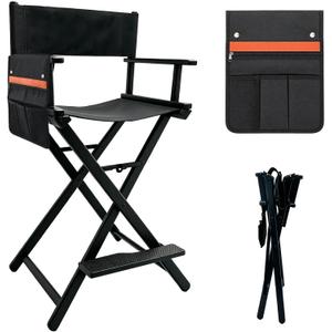 30" Extra Tall Folding Director Chair, Lightweight Aluminum Makeup Chair