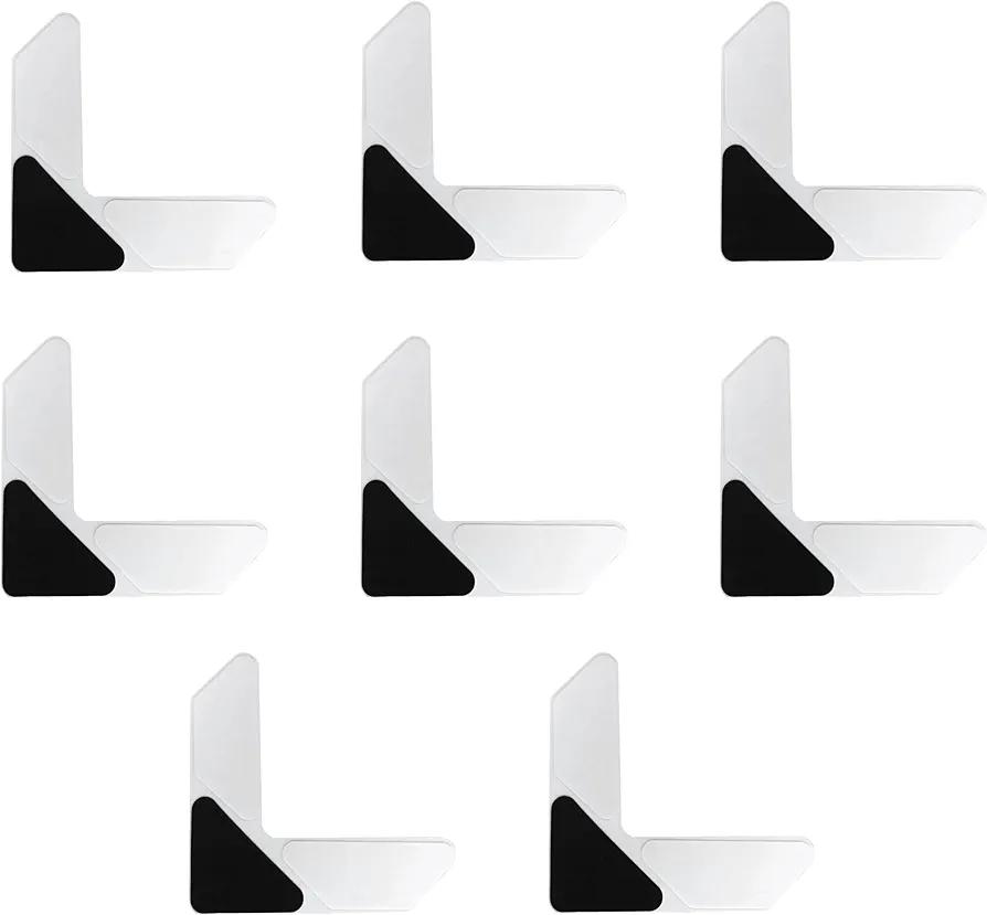 iPrimio Rug Gripper - Pack of 8 Secure Rug Corner Grippers for Indoor and Outdoor Use - Helps Prevent Curling and Slipping - Ideal Carpet Tape to Keep from Curling - 7.5 x 7.5 Inch - White