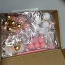 44 PCS Bear Cake Toppers - Mini 3D Bear BABY Letters Milk Bottle Pink Gold Foam Balls Cake Toppers for Boy Girl Birthday Party Baby Shower Cake Decorations