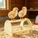 3 x Pine Chicken Perch with Mirror, Strong Chick Jungle Gym Roosting Bar, Chicken Toys for Coop and Brooder, Training Perch Toys for Large Bird, Parrot, Macaw, Hens (Small)