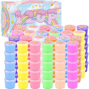 120 Pack Cloud Slime Kit, Christmas Mini Bulk Slimes for Kids, Soft and Non-Sticky, Rainbow Box, Slime Party Favors, Goodie Bag Stuffer, Classroom Exchange Prizes, Stress Relief Toys for Girls Boys