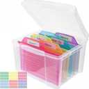 Greeting Card Storage & Organizer Box with 6 Removable Dividers for Holiday Birthday Get Well Cards Photos, Crafts, Scrapbooking, 4.25 x 5.5 inches