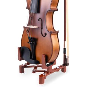 Violin Stand Musical Instrument Stand with Bow Holder for Violin,Portable and Foldable (Red)
