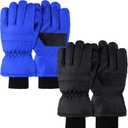 Geyoga 2 Pairs Kids Ski Gloves Waterproof Winter Mittens Warm Gloves Snow Mittens for Children