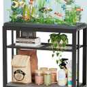 VOWNER 20-29 Gallon Fish Tank Stand - Metal Aquarium Stand, 30.7" L x 13.8" W x 29.5" H, Heavy Duty Reptile Tank Stand, Adjustable 3-Tier Fish Tank Rack Shelf for Home Office, 440LBS Capacity, Grey (30.7" x 13.8" x 29.5")