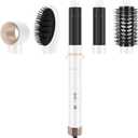 IG INGLAM MegaAIR Styler, 5 in-1 Professional Interchange Hair Dryer Brush 110,000 RPM Brushless BLDC Motor Ionic Hot Air Volumizing and Shape, White