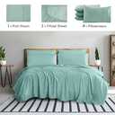Mueller Luxury 6 Piece Queen Sheet Set - Ultra-Soft 1800 Series, Cooling & Breathable Hotel Quality Bed Sheets, Deep Pocket up to 16" - Hypoallergenic, Wrinkle-Resistant, Oeko-TEX, Light Teal