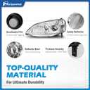 Headlights Assembly W/Bulbs for 2001-2003 Honda Civic 2/4Door | Headlights Assembly with High/Low Beam Bulbs, Headlamp Replacement, Chrome Housing Driver & Passenger Side