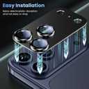 Uyiton Compatible with iPhone 17 Pro Camera Lens Protector - [Not Easy to Break][Strong Adsorption][Case-Friendly] Metal Tempered Glass Rear Camera Screen Cover - Black Titanium