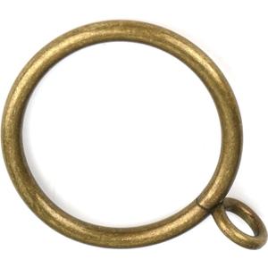 Antique Brass Curtain Rings with Eyelets for Up to 3/4-inch Curtain Rods (Set of 30 PCS Curtain Rings) (1 inch Inner Diameter)