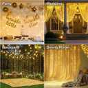 HXWEIYE 300LED Fairy Curtain Lights, 9.8x9.8Ft USB Plug-in 8 Modes Christmas String Hanging Lights with Remote for Bedroom Backdrop Wedding Indoor Wall Decor, Warm White, Standard 1 Pack