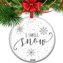 I Smell Snow Christmas Ornament 2025, Friends TV Show Gift for Friends Fans, Ceramic Xmas Keepsake (V24)