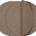 Round Placemats Dual Sided, Faux Leather Place Mats Non-Slip Heat Stain Resistant Outdoor Table Mats Indoor Placemats for Kitchen Dining (Brown, Set of 4)