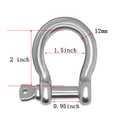 2 Pcs 1/2 Inch Screw Pin Anchor Shackle, MYYZMY 304 Stainless Steel Shackles for Chains Wirerope, 12 mm