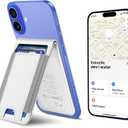 ExtreLife MagSafe Wallet, Work with Apple Find My, Magnetic Phone Wallet Stand for iPhone 17/16/15/14/13/12 Series, 8 Card Holder, RFID Blocking, Rechargeable, White