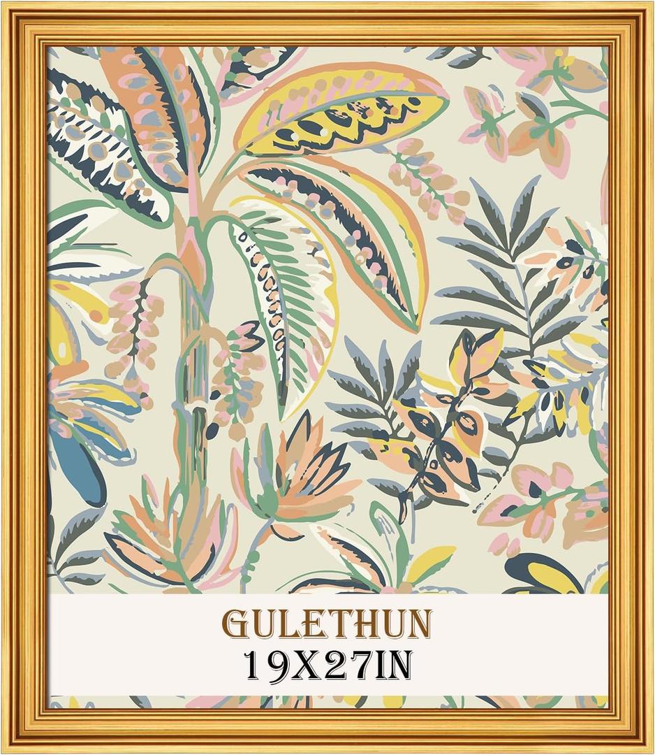 GULETHUN 19x27 Frame, Transitional Modern Design Picture Frames, 19 by 27 Rustic Poster Frame for Home Decor, Gold Vintage Photo Frame