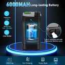 Spopal Portable Shower for Camping, Rechargeable Camping Shower with Collapsible Bucket with Handle 20L Intelligent LED Display, 4 Spray Modes, Outdoor Shower Kit for Hiking, Travel, Car, Pet Black