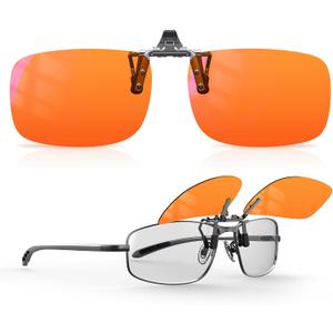 Goiteia Orange Blue Light Blocking Glasses Clip on for Migraine-Gaming Glasses for Eyes Strain/Light Sensitive-Help to Sleep