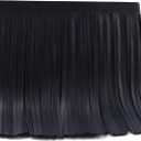 PU Leather Fringe Trim, Western Suede 8 Inch Tassel Fringe for Sewing & Crafts, Boho Cowgirl Biker-Style Trim for Jackets, Bags, Costumes, and DIY Decor (2yards Black)