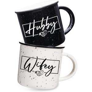 Wedding Gifts for Couples 2026, Wifey Hubby Mugs Set of 2 Coffee Mug 10 Ounce, Bridal Shower Gift, Mr and Mrs Coffee Mug Set, Couples Gift for Bride Groom, Valentine's Day Gifts