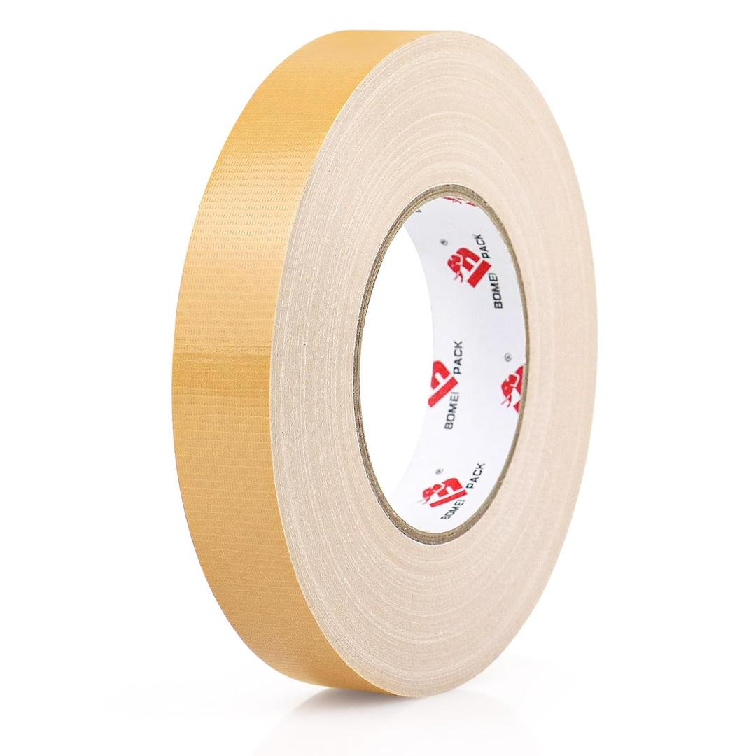 BOMEI PACK Colored Duct Tape,Small Roll,1 inch x 60 Yards,Heavy Duty Waterproof Duct Tape,No Residue,Tear by Hand,9 Mil Industrial Grade StrongTape for Repair,Crafts & Home Improvement (Tan)