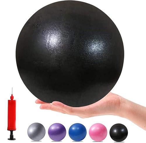 MOMPLUS Exercise Pilates Mini Yoga Balls Barre Small for Home Stability Squishy Training Physical Therapy Improves Balance with Pump (Black, 9 Inch)