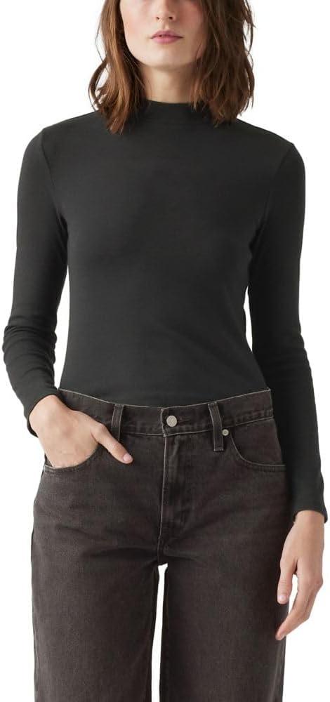 Levi's Women's Effortless Long Sleeve Tee Shirt (Medium, (New) Anthracite Night)