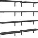 DOLLFIO Floating Shelves, 8 Sets Wooden Floating Shelves for Bedroom & Bathroom Wall Decor, Floating Book Shelf Living Room Black